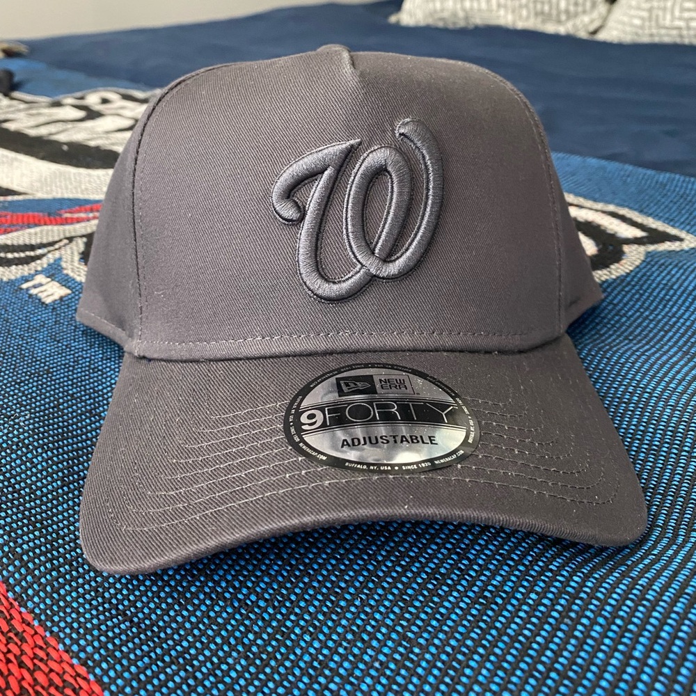 Washington Nationals Snapback Hat 9FORTY dark grey